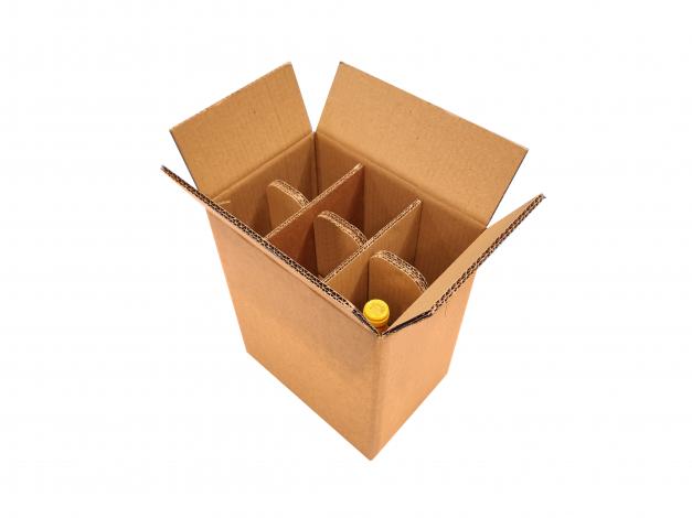 Cardboard Wine Bottle Box With Six Partitions
