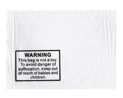 Polythene Self Seal Bag With Child Warning Notice