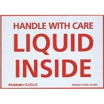Liquid Inside Handle With Care Labels